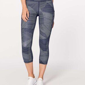 Lululemon Speed Up Crop Legging Size 6 Etch Hail Midnight Navy